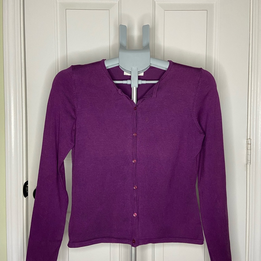 Purple Cardigan Sweater